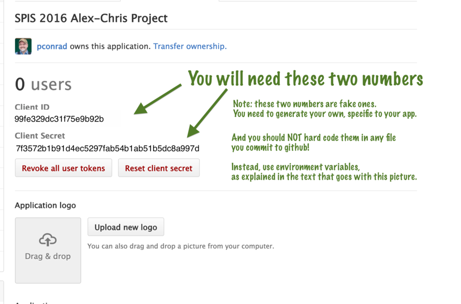 The page with the GITHUB_CLIENT_ID and GITHUB_CLIENT_SECRET